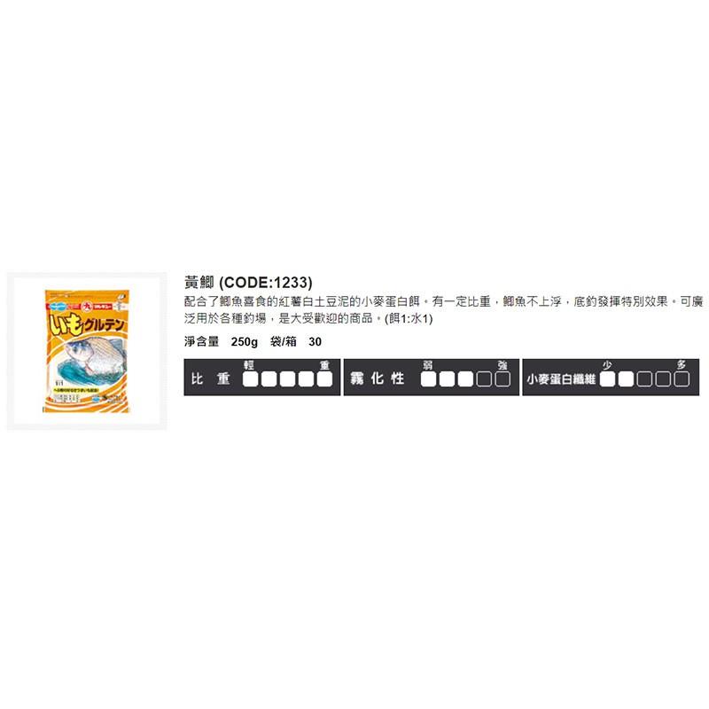 (鴻海釣具企業社) 《MARUKYU》丸九 いもグルテソ 〔黃鯽〕#1233 鯽魚 餌料 日本鯽魚餌-細節圖3