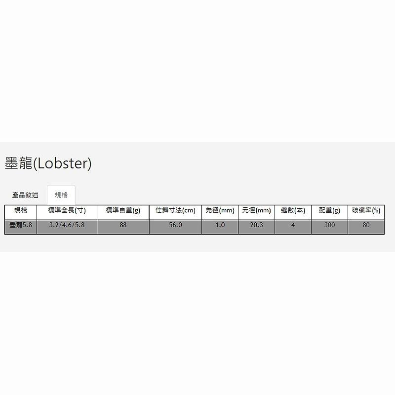 (鴻海釣具企業社)《上興》墨龍 猛龍 3.2/4.6/5.8 尺 龍蝦竿-細節圖5