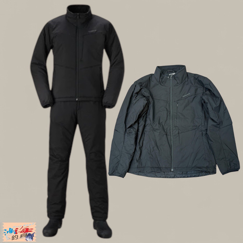 中壢鴻海釣具【SHIMANO】MD-055T 鋪棉保暖釣魚套裝 冬季長袖套裝 外套+長褲-細節圖4