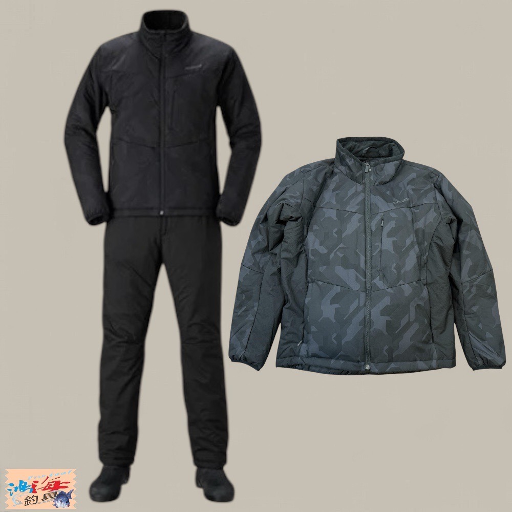 中壢鴻海釣具【SHIMANO】MD-055T 鋪棉保暖釣魚套裝 冬季長袖套裝 外套+長褲-規格圖6