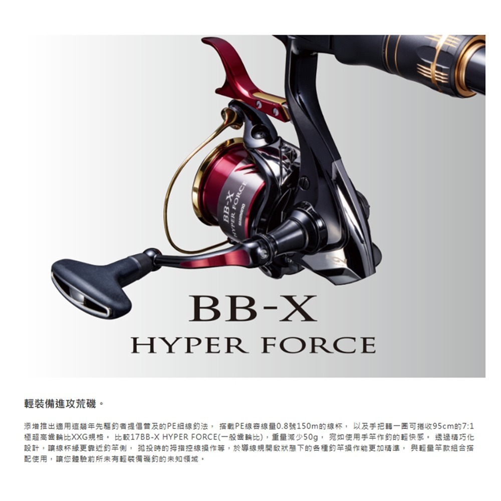 中壢紅海釣具【SHIMANO】BB-X HYPER FORCE 小海波 手剎車捲線器  (20年款)-細節圖2