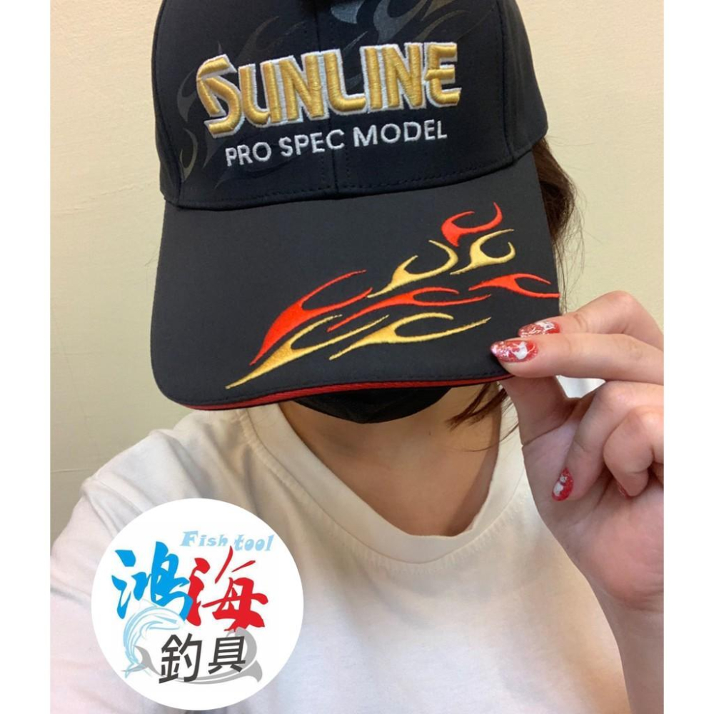 鴻海釣具企業社《SUNLINE》CP-3392 黑色刺繡釣魚帽-細節圖4