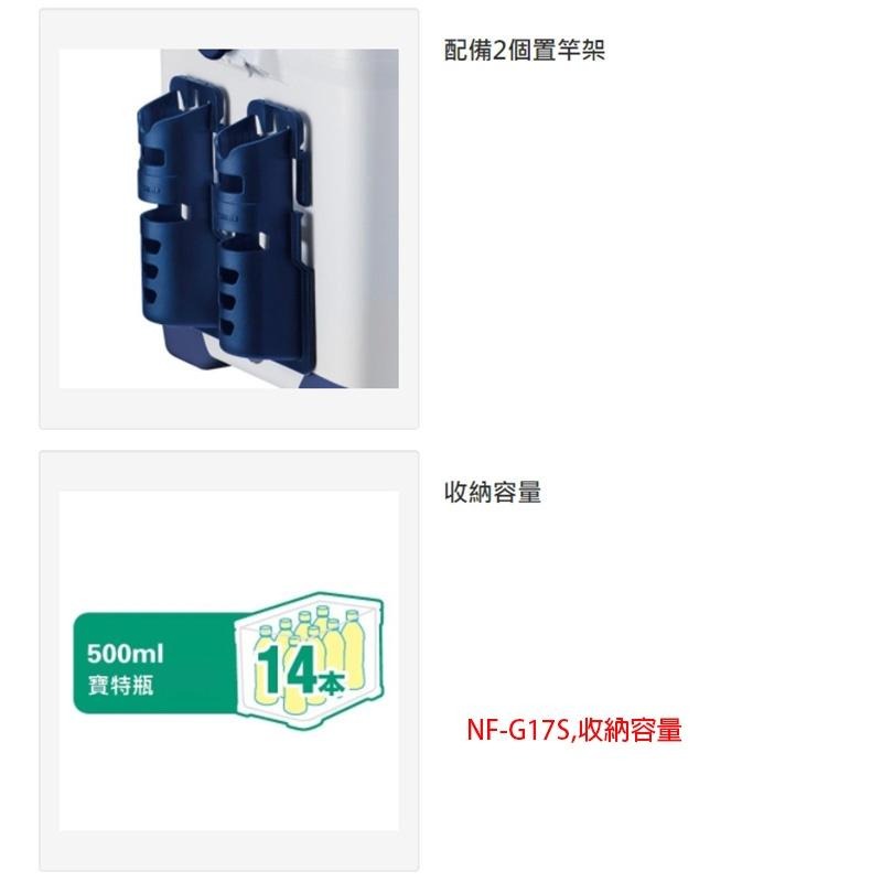 鴻海釣具企業社《SHIMANO》NF-G17S NF-G12S FIXCEL LIGHT RS 藍白色 釣魚冰箱 露營-細節圖6