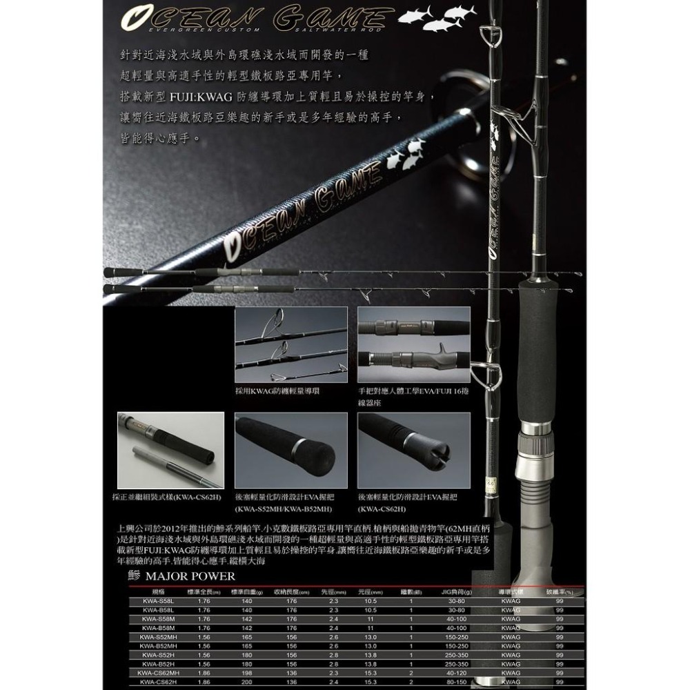 (中壢鴻海釣具)《上興》鰺-鼓式(槍柄) / 鰺-紡車(直柄)  鐵板路亞竿 船釣小搞搞竿 青物竿 魚竿 限宅配 免運費-細節圖2