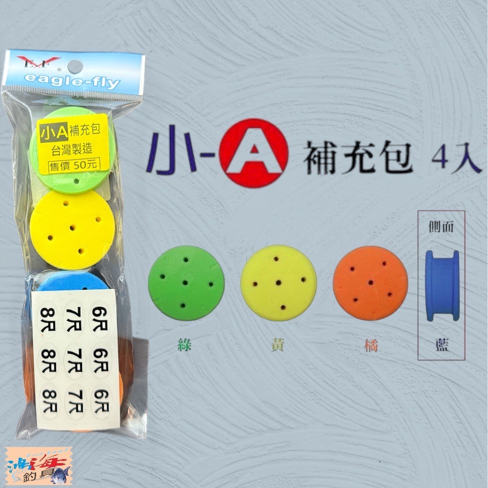 (中壢鴻海釣具)《展鷹》大B/小A / 小B  海棉補充包附孔 海棉仕掛 收納線卷 馬卡龍 海綿線卷 釣線收納 線組收納-規格圖4