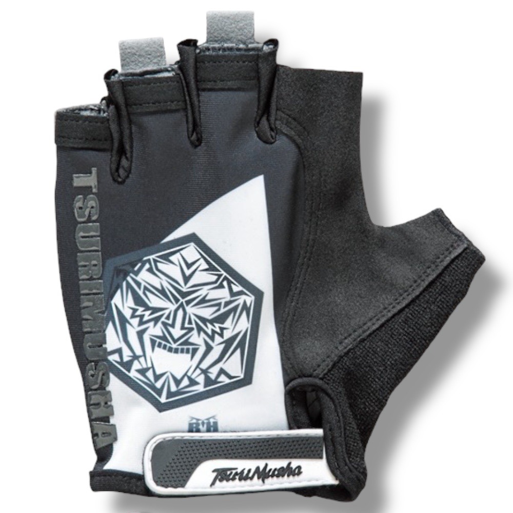 紅海釣具企業社【TSuriMusha】釣武者 黑白色輕量彈性五指釣魚手套 (25年春夏款)-細節圖3