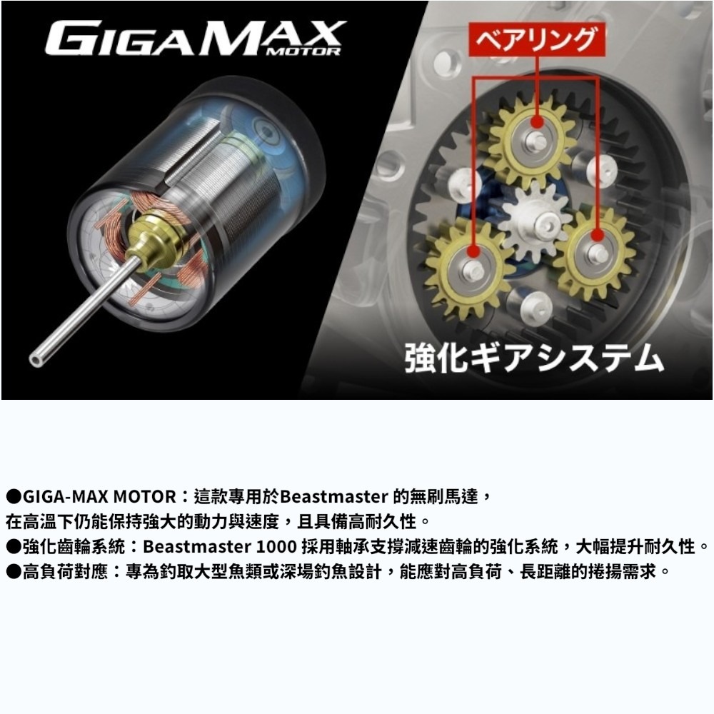 中壢紅海釣具【SHIMANO】BEASTMASTER 1000 電動捲線器 (26年款) 船釣 電捲 小搞搞-細節圖8