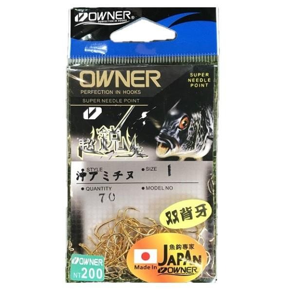 紅海釣具企業社 《OWNER》 沖アミチヌ (金-雙背刺) 有倒鈎 魚鉤 海釣 磯釣 黑鯛 黑格 基努鉤-細節圖5