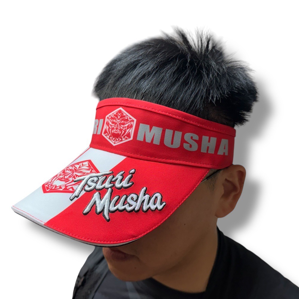 紅海釣具企業社【TSuriMusha】 刺繡遮陽帽  釣武者 紅色遮陽帽 (25年春夏款)-細節圖6