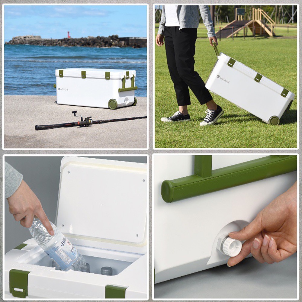 中壢紅海釣具【SHINWA】伸和冰箱 LAGOON 45L 硬式冰箱  保冷冰桶 釣魚冰箱 露營 日本製-細節圖2