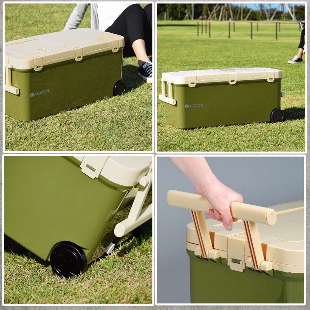 中壢紅海釣具【SHINWA】伸和冰箱 LAGOON 45L 硬式冰箱  保冷冰桶 釣魚冰箱 露營 日本製-細節圖3