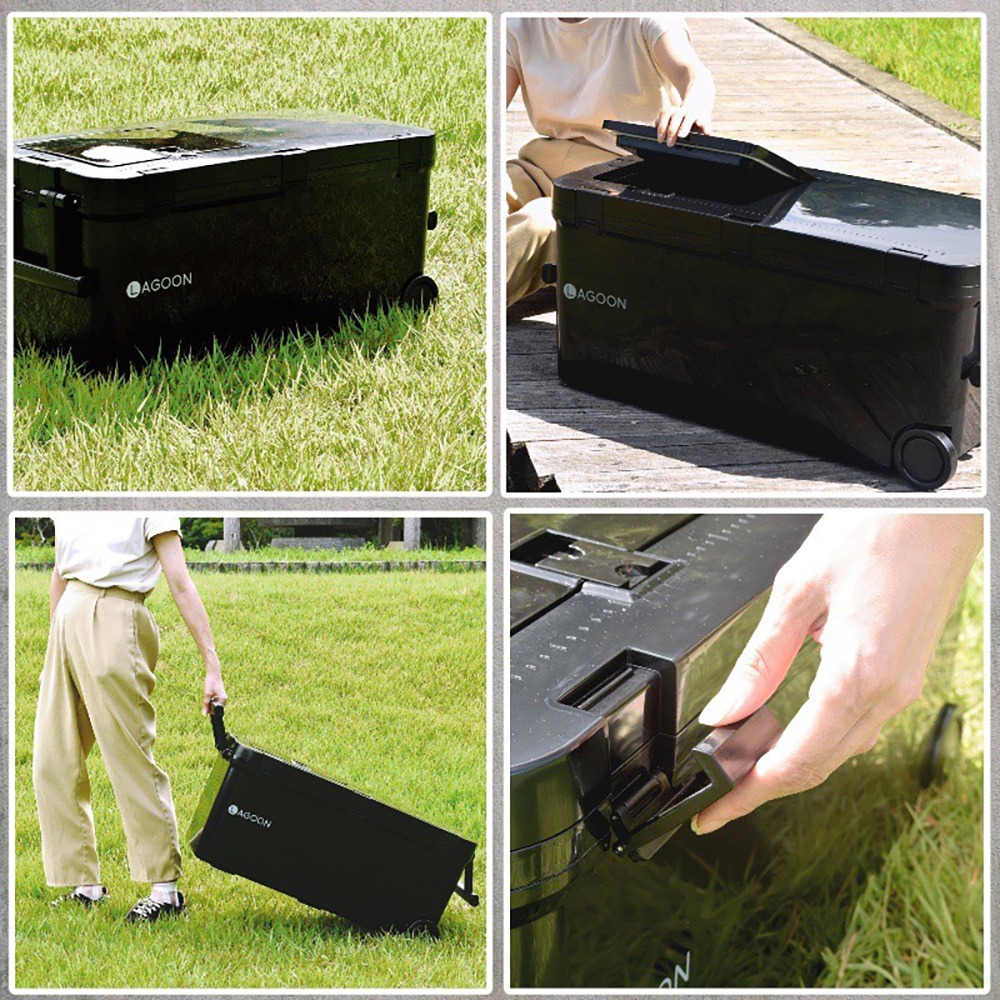 中壢紅海釣具【SHINWA】伸和冰箱 LAGOON 45L 硬式冰箱  保冷冰桶 釣魚冰箱 露營 日本製-細節圖4