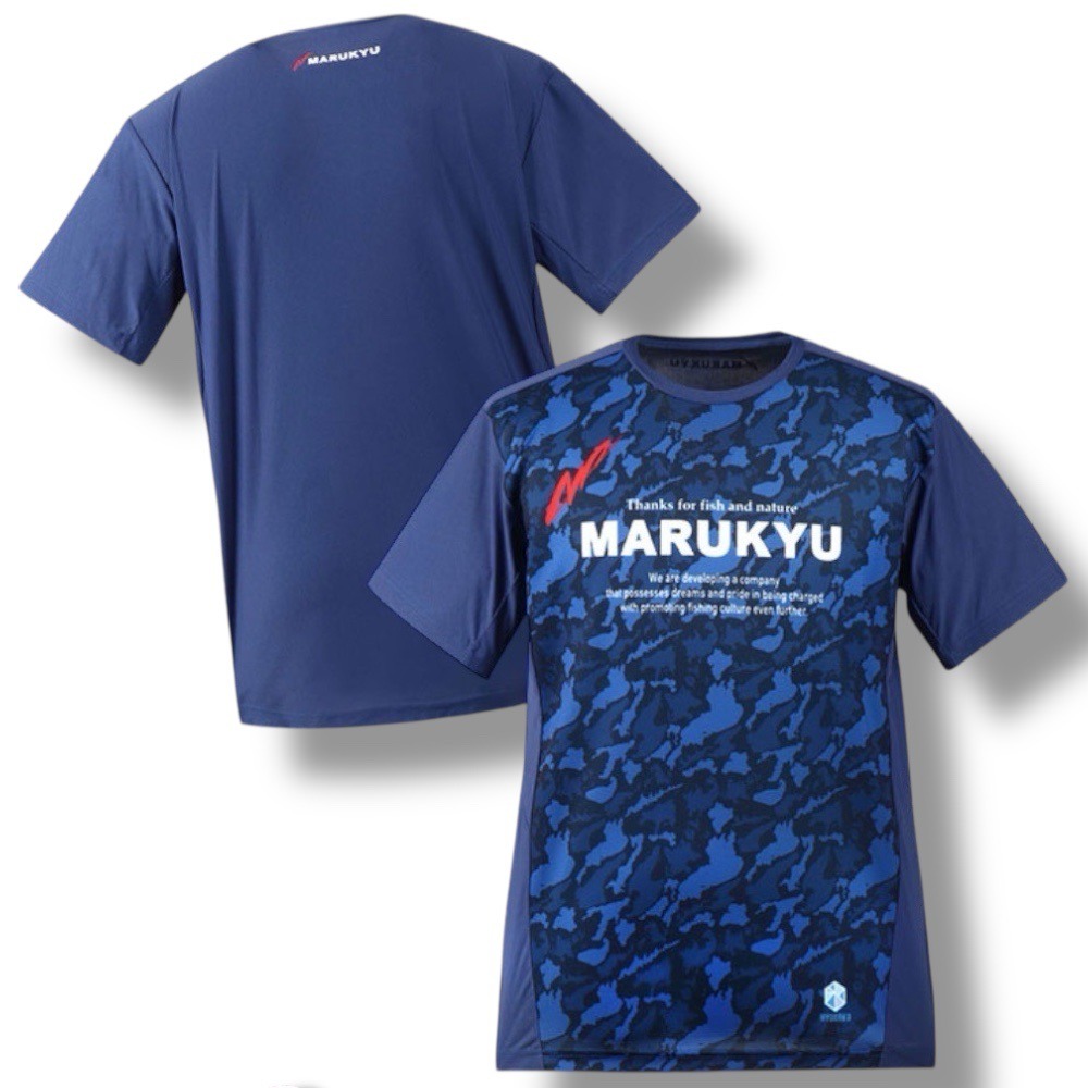 中壢鴻海釣具【MARUKYU】氷瀑TシャツMQ-01 黑迷彩短袖T卹抗UV涼感排汗衣 防曬 磯釣 特價出清-規格圖5