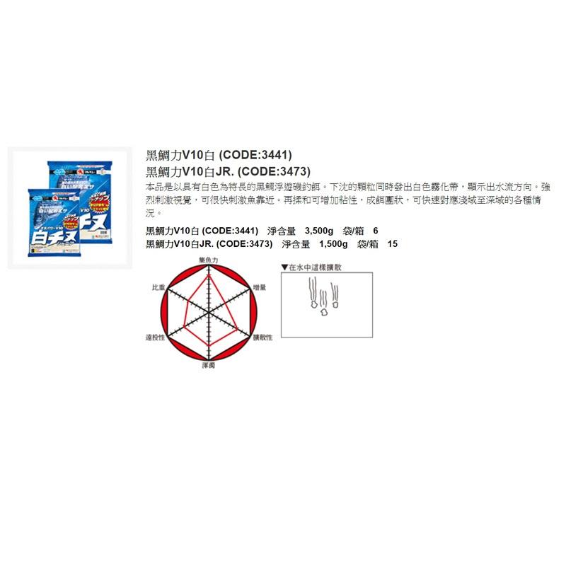 《MARUKYU》黑鯛力 V10白チヌ (3441) (6包入)白千又 白基努 誘魚 誘餌粉 A撒粉 磯釣 (整箱宅配)-細節圖4