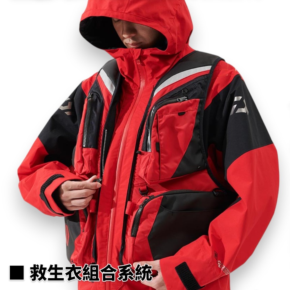 中壢紅海釣具【DAIWA】DR-1825 GORE-TEX Combi-up 黑色釣魚雨衣套裝 [25年款]-細節圖6