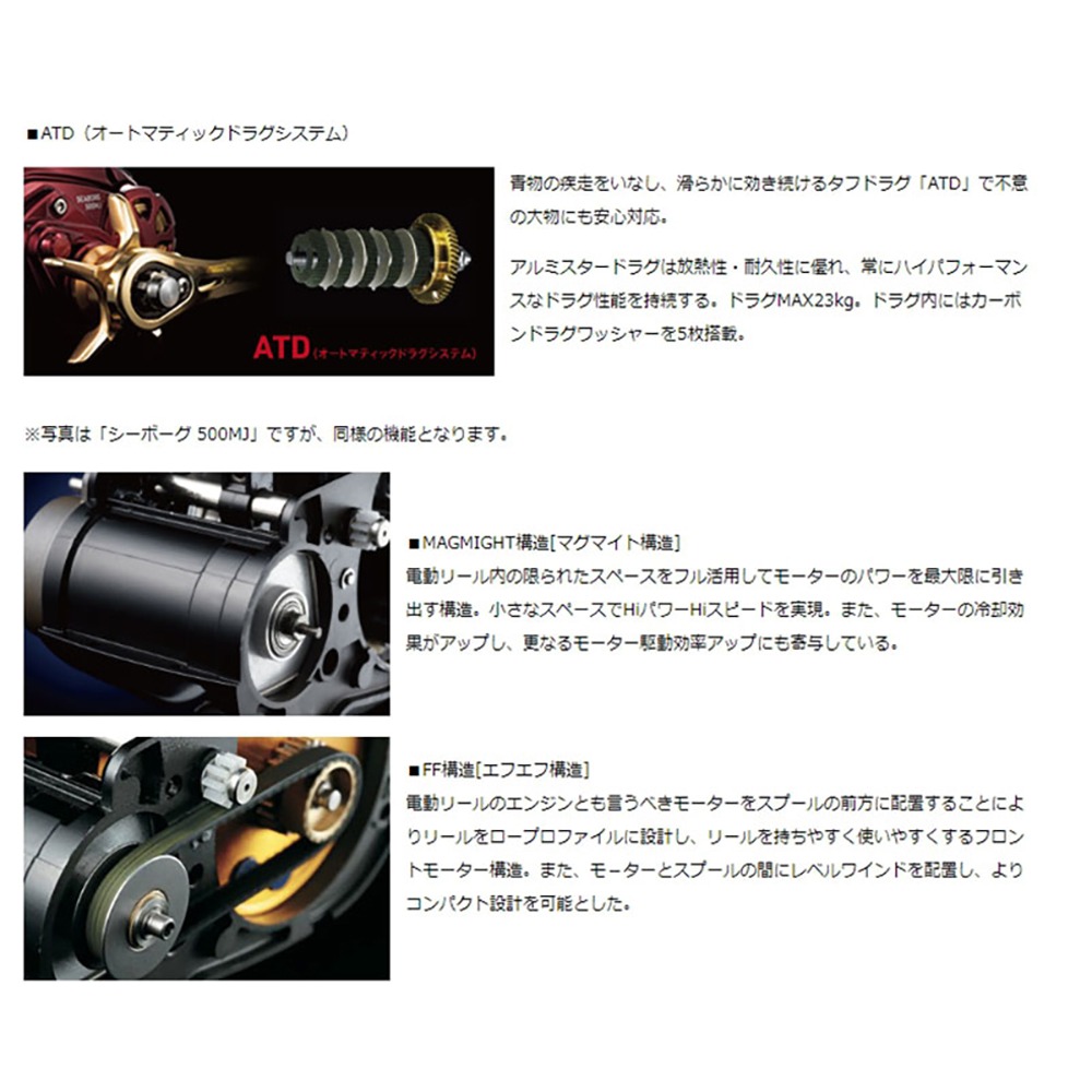 中壢紅海釣具【DAIWA】SEABORG  500JP 電動捲線器-細節圖9