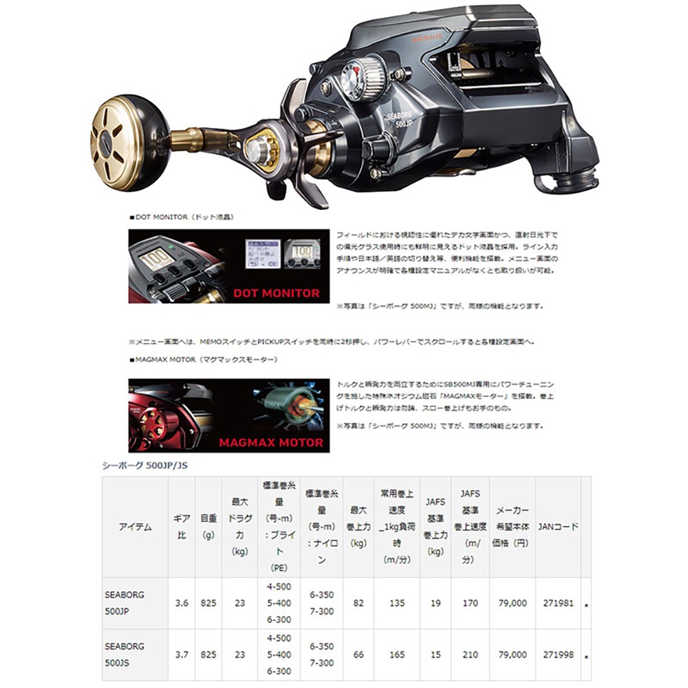 中壢紅海釣具【DAIWA】SEABORG  500JP 電動捲線器-細節圖10