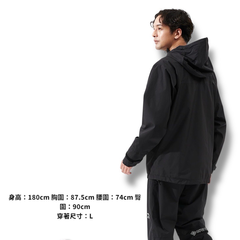 紅海釣具企業社【DAIWA】 DR-1925J GORE-TEX 黑色多用途防水連帽外套[25年春夏款]-細節圖5
