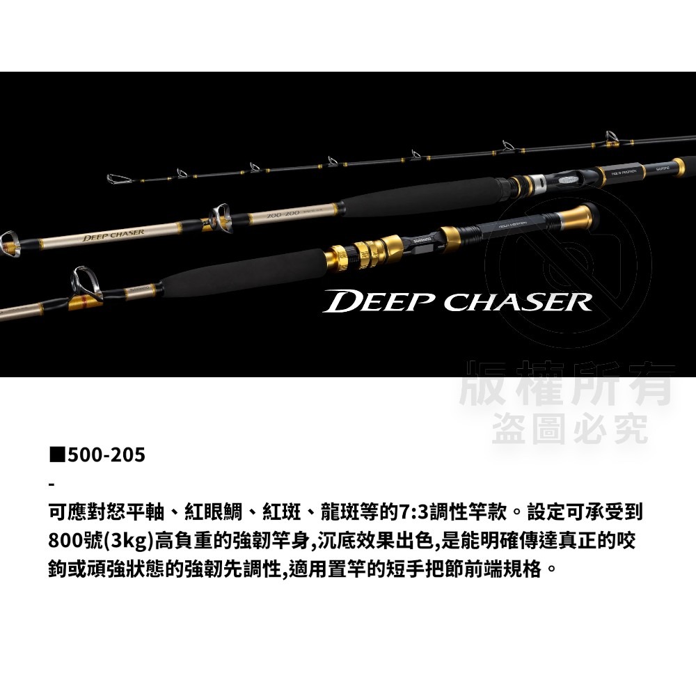 中壢紅海釣具【SHIMANO】DEEP CHASER 船竿 (25年款) 深海船釣竿-規格圖10