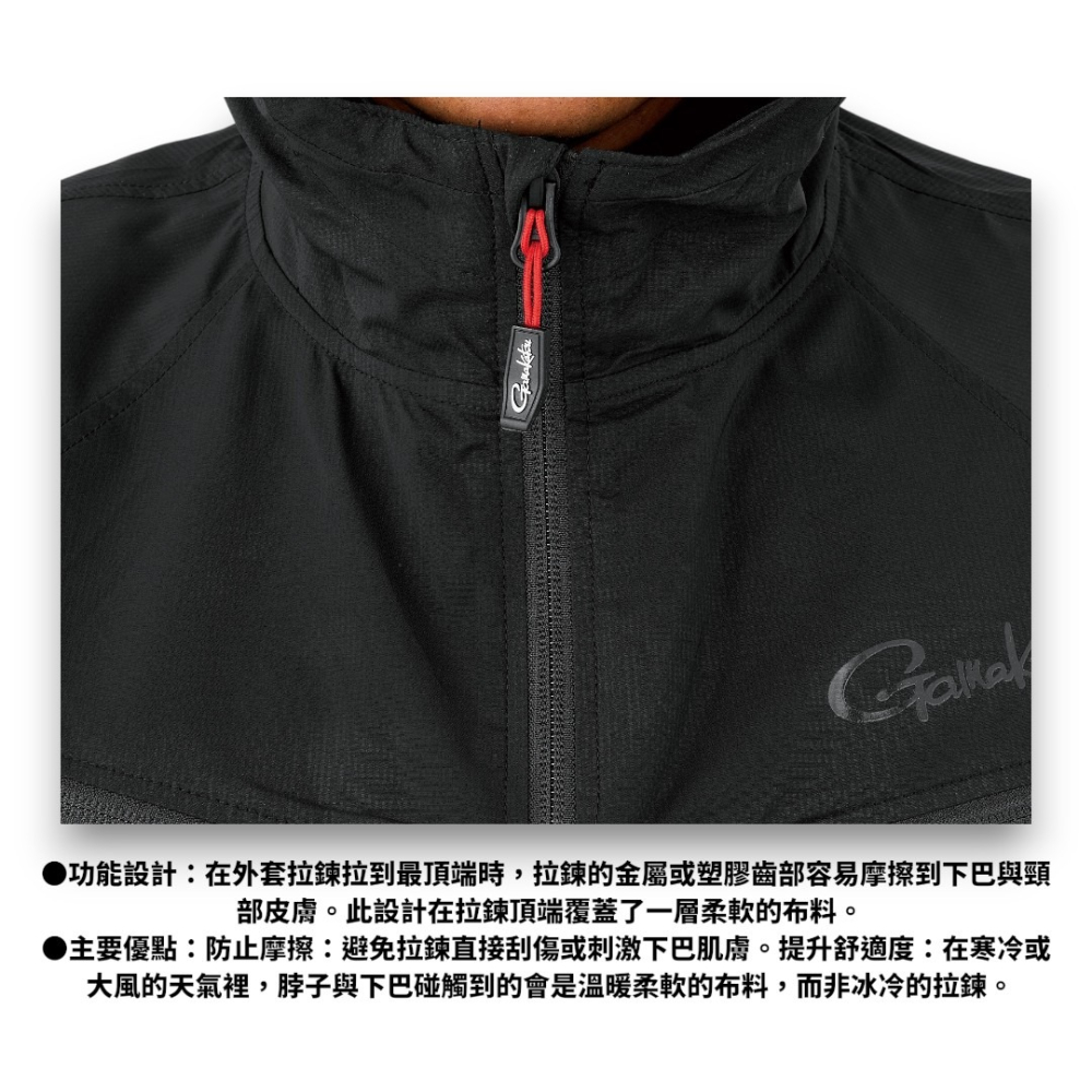 中壢紅海釣具【gamakatsu】GM-3819 連帽彈性外套 釣魚外套 防風外套 防曬外套 透氣外套 GM3819-細節圖4
