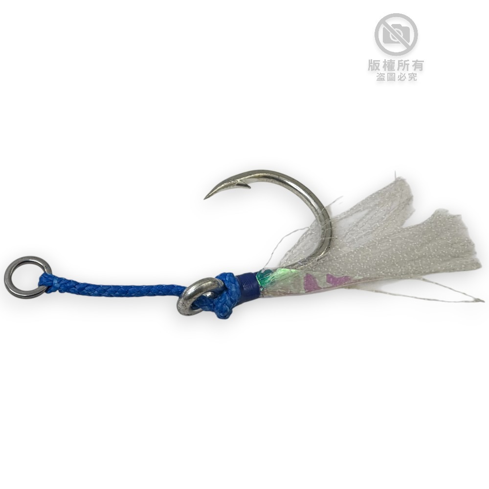 中壢紅海釣具【Mustad】惡棍Plus 鐵板專用鉤+8編Kevlar 鐵板鉤組 已綁好魚鉤-細節圖3