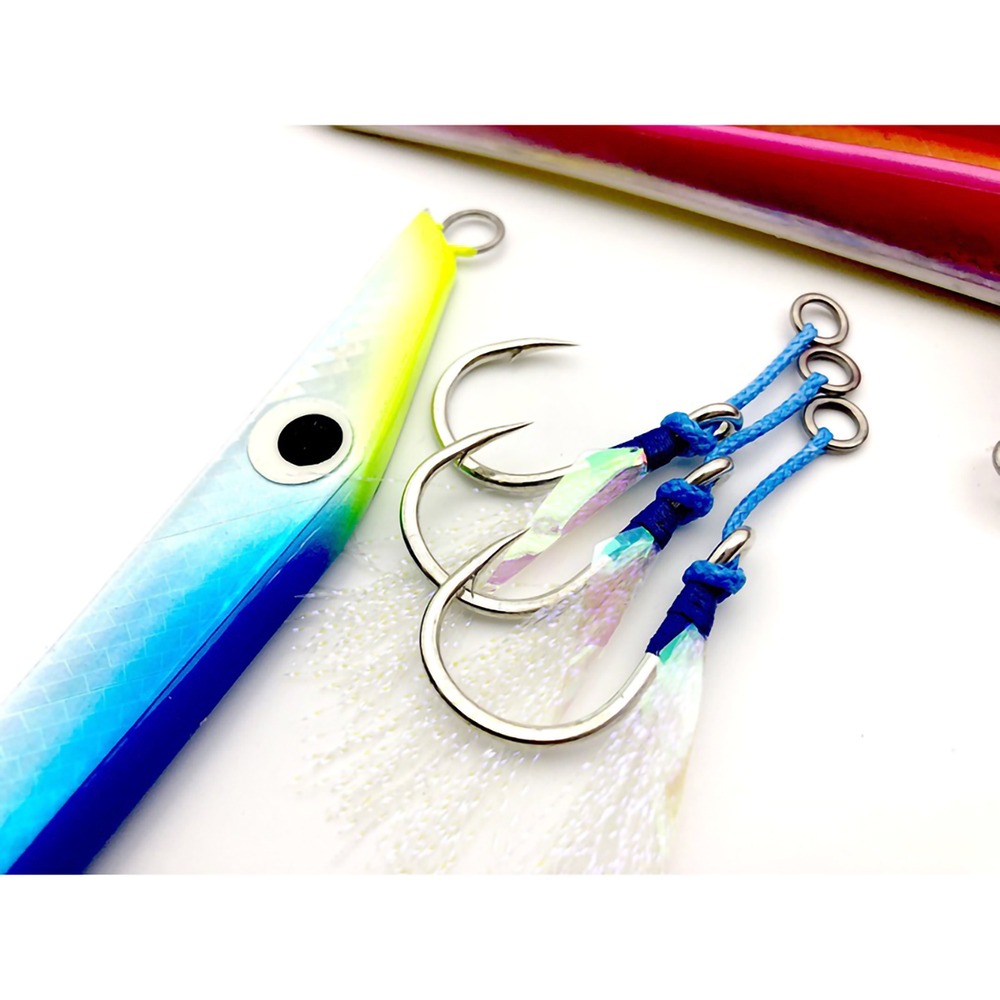中壢紅海釣具【Mustad】惡棍Plus 鐵板專用鉤+8編Kevlar 鐵板鉤組 已綁好魚鉤-細節圖4