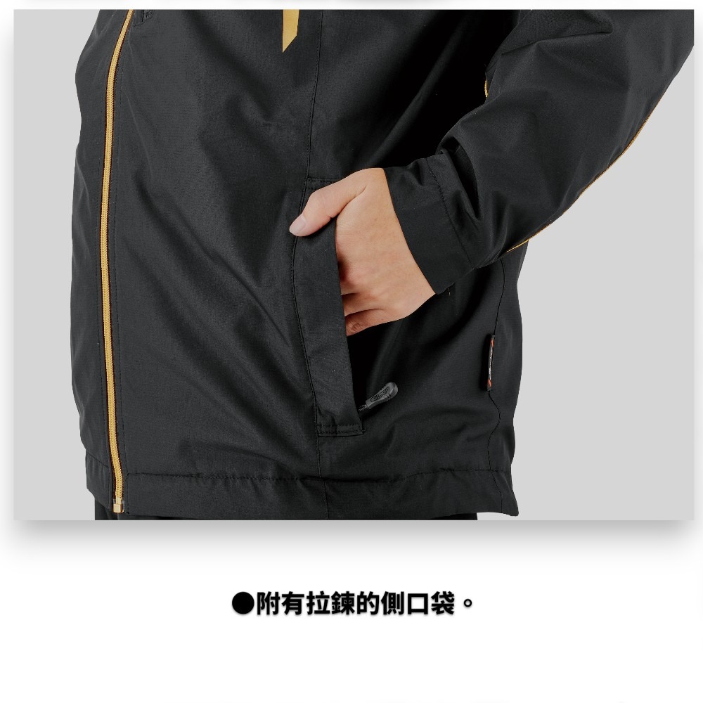 中壢紅海釣具【gamakatsu】GM-3791 黑色x金色 防風保暖休閒套裝 (25年秋冬款) GM3791釣魚套裝-細節圖4