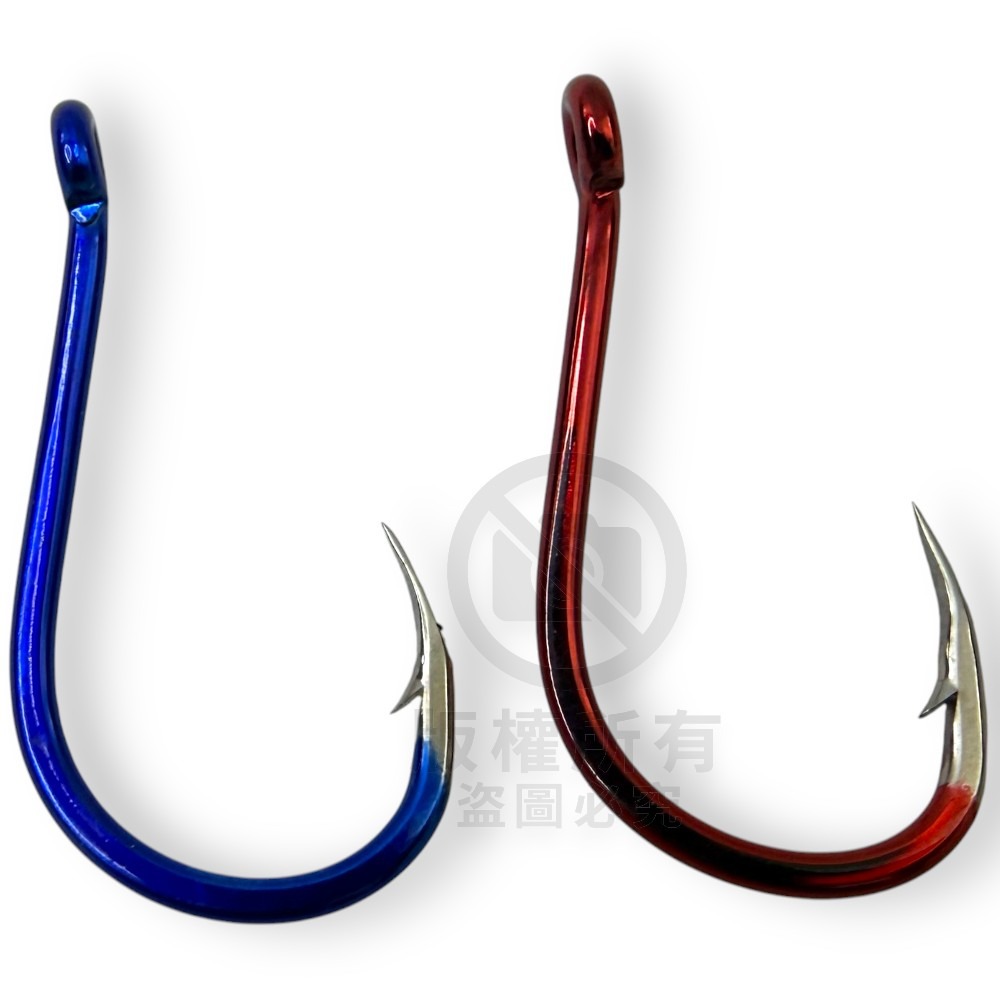 中壢紅海釣具【KONA】月牙管付千又X 紅色 藍色 單色鉤 管付チヌ 磯釣鉤 黑鯛鈎 海釣 魚鈎 磯奴勾-細節圖3
