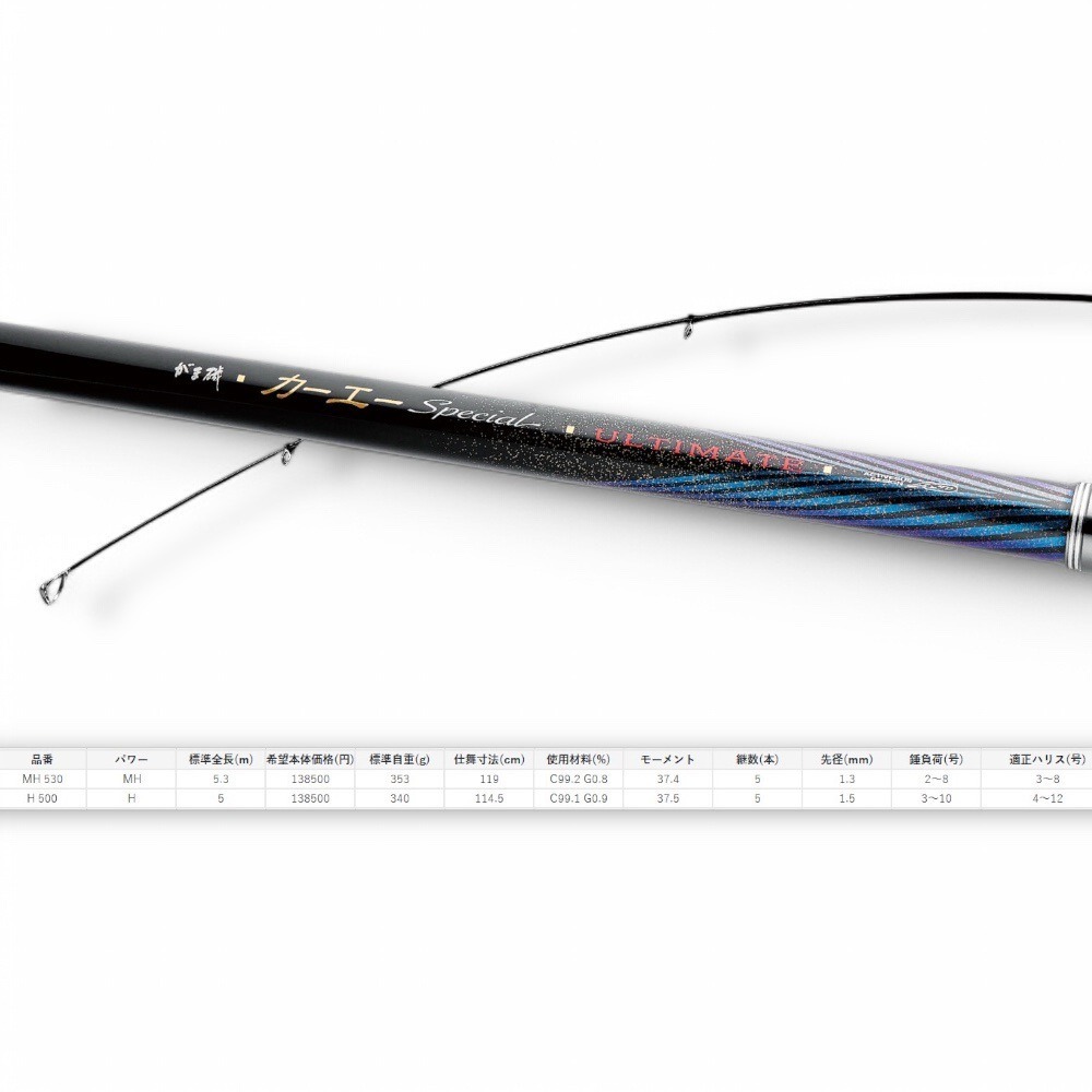 中壢鴻海釣具【gamakatsu】がま磯 カーエーSPECIAL ULTIMATE H 500 磯釣竿 25年款 小綠竿-細節圖7