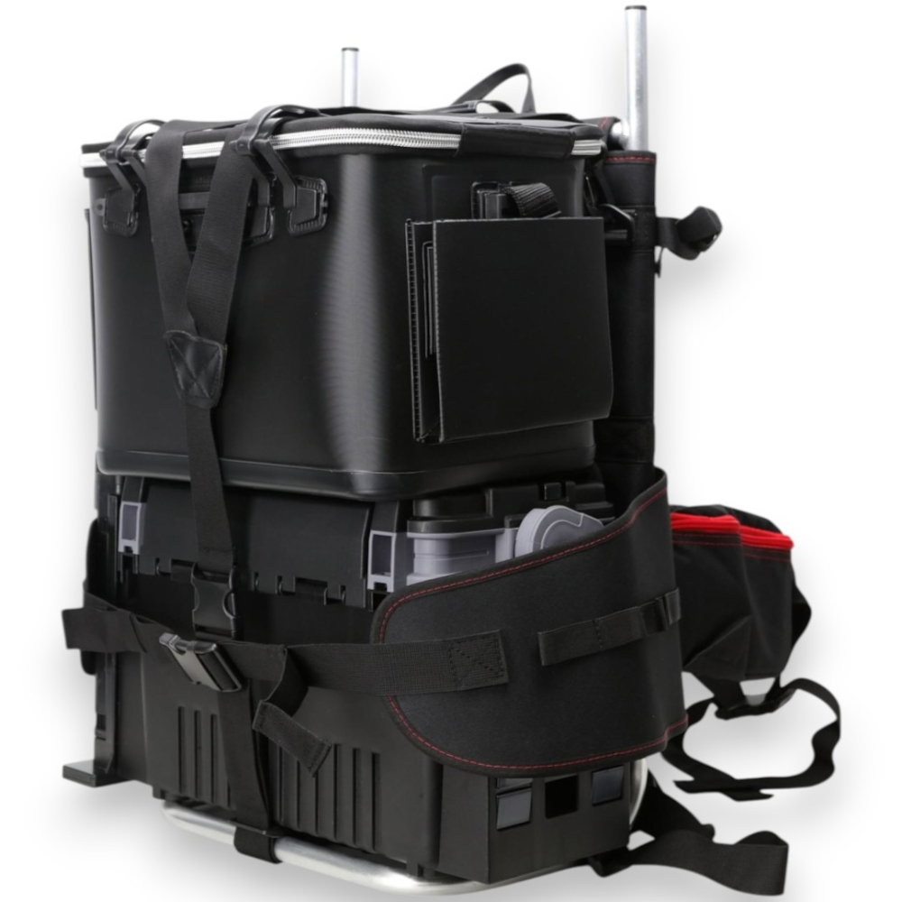 中壢紅海釣具【WEFOX】ACC-1201 鋁背架 釣魚冰箱背架 釣具背架 戶外負重架 透氣減壓背帶 可調式腰帶-細節圖3