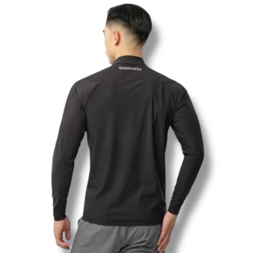 【紅海釣具企業社】SHIMANO SH-160Y LIMITED RPO 黑色防水半拉鍊長袖釣魚衫(25年春夏款)-細節圖3