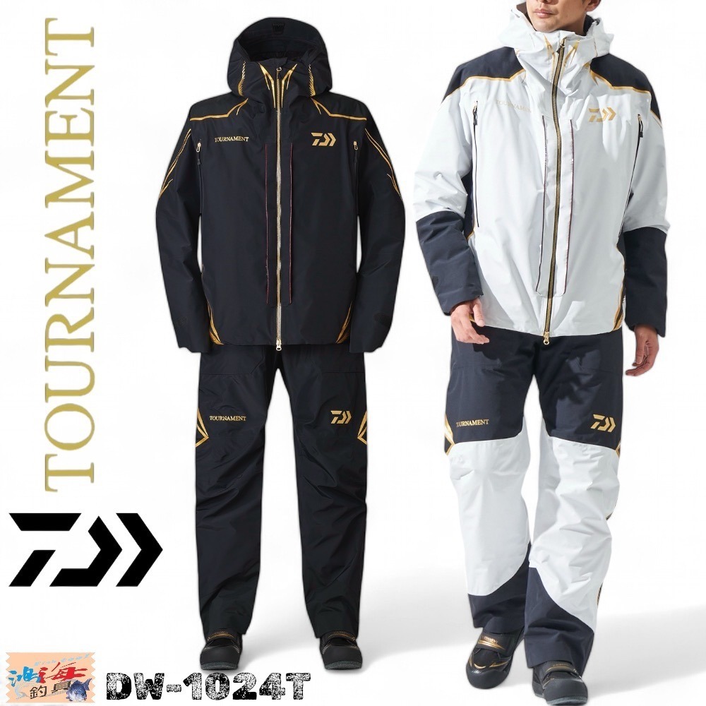 中壢鴻海釣具【DAIWA】DW-1024T TOURNAMENT GORE-TEX 黑色保暖釣魚套裝 (24秋磯款)雨衣-細節圖2