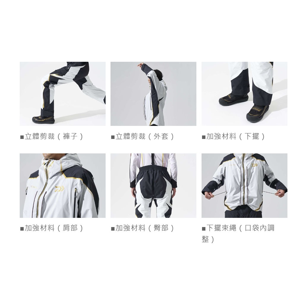 中壢鴻海釣具【DAIWA】DW-1024T TOURNAMENT GORE-TEX 黑色保暖釣魚套裝 (24秋磯款)雨衣-細節圖6