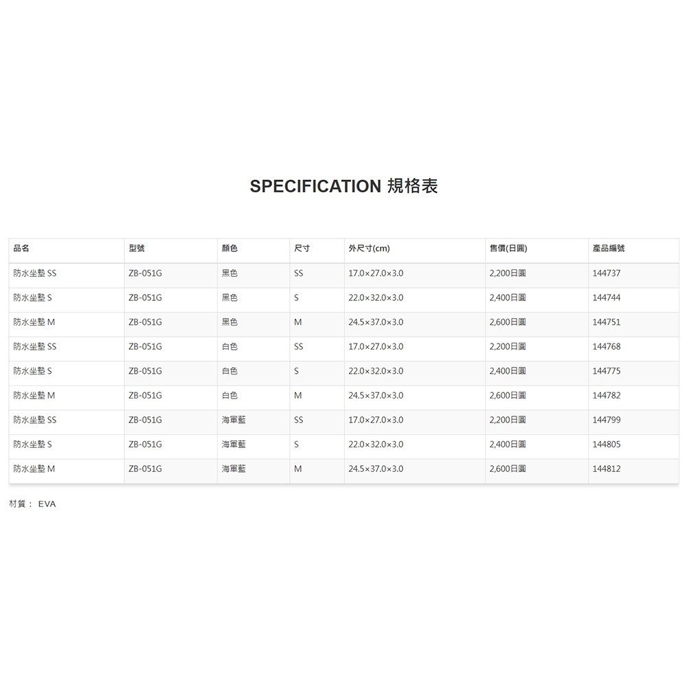 中壢紅海釣具【SHIMANO】ZB-051G 冰箱坐墊 (黑色 白色 藍色 ) #SS #S #M-細節圖6