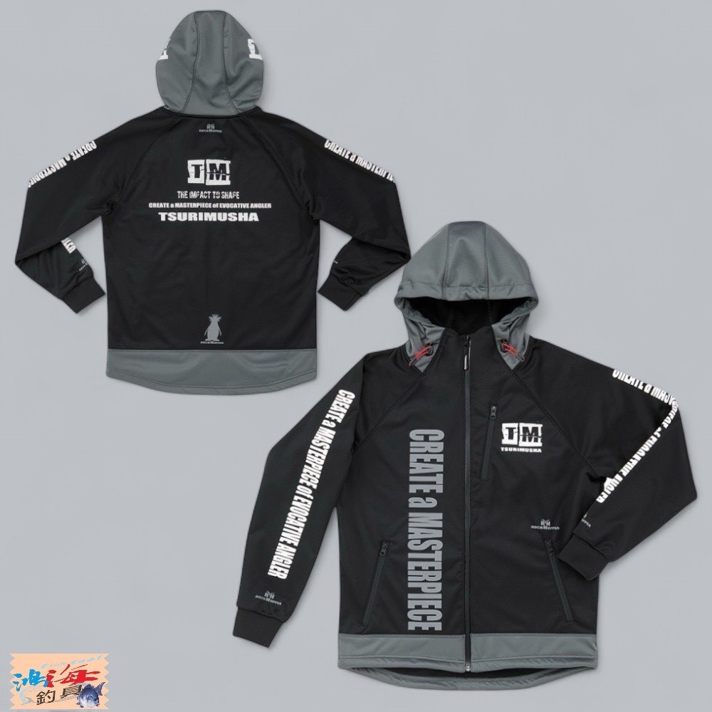 中壢鴻海釣具【TSuriMusha】 釣武者 23年款 黑色防風保暖休閒套裝-細節圖2