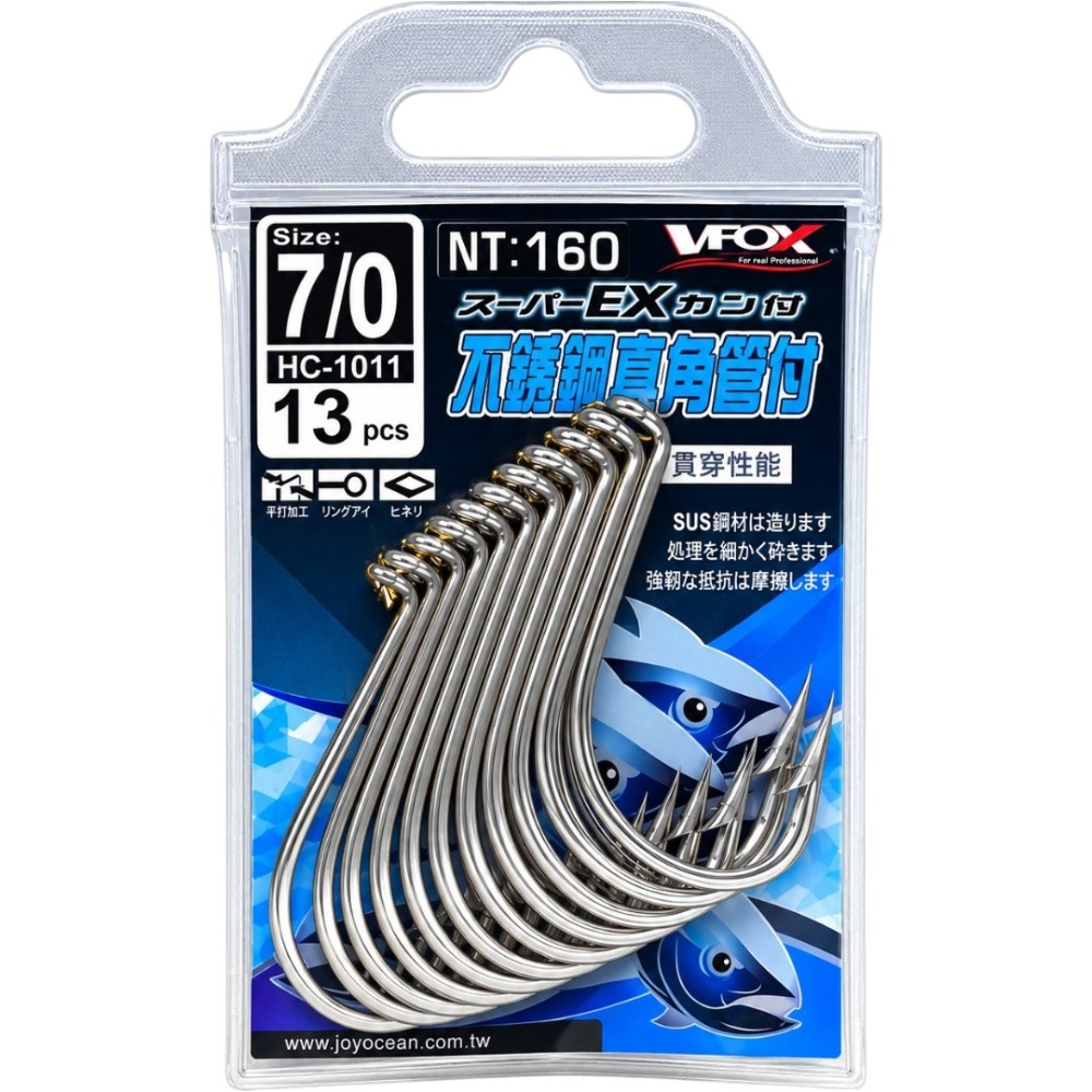 中壢紅海釣具 【V-FOX】不銹鋼直角管付 管付鉤 魚鉤 大物鉤 不銹鋼 直角管付 直角 管付-規格圖5