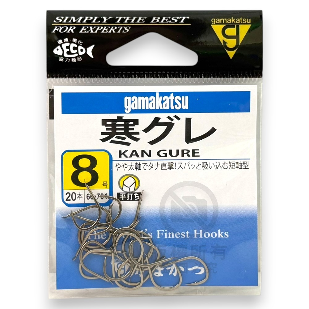 鴻海釣具企業社【gamakatsu】 寒グレ (茶)  黑白毛鉤 磯釣魚鉤 寒哭累鈎-細節圖11