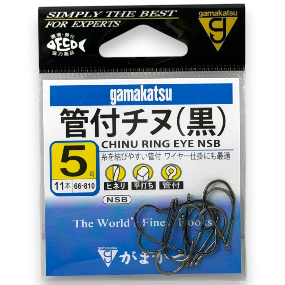 中壢紅海釣具【gamakatsu】カン管付チヌ 磯釣鉤 魚鉤 海釣場 黑鯛鉤 管付魚鉤 黑鯛鈎 奈米順滑塗層-細節圖9