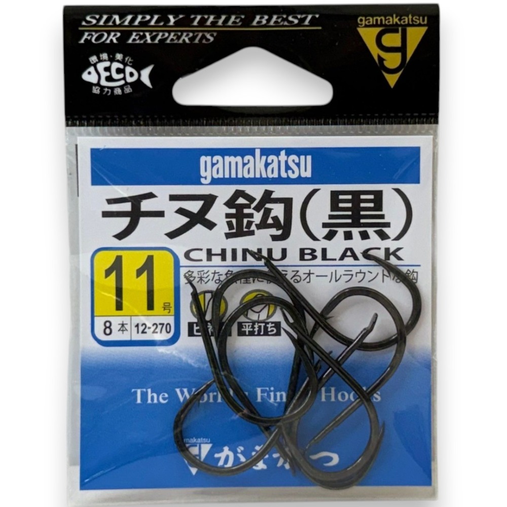 中壢紅海釣具【gamakatsu】チヌ（黑ヒネリ）千又鉤 黑鯛鉤 魚鉤 日本製 磯釣鉤 黑鯛魚鉤 海釣鉤 1-11號-規格圖11