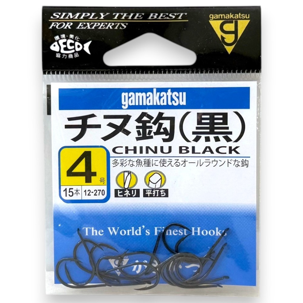 中壢紅海釣具【gamakatsu】チヌ（黑ヒネリ）千又鉤 黑鯛鉤 魚鉤 日本製 磯釣鉤 黑鯛魚鉤 海釣鉤 1-11號-規格圖11