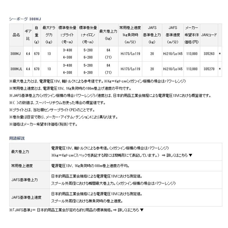 《DAIWA》20 電動捲線器 SEABORG 300MJ 全新改版 電捲 船釣 小搞搞捲線器-細節圖6