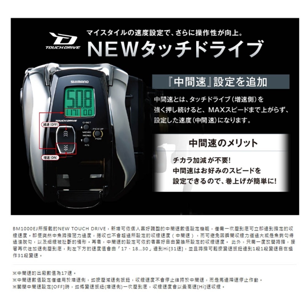 中壢紅海釣具【SHIMANO】 BEAST MASTER 1000EJ 電動捲線器 (20年款)-細節圖5