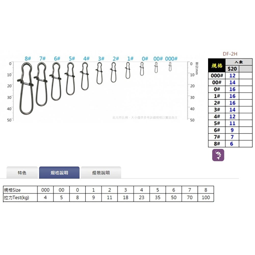 紅海釣具企業社【DELFICO 達輝】速扣增強別針(速扣別針)-細節圖5