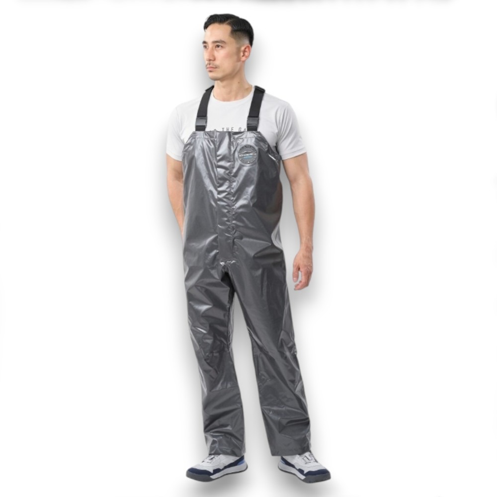 中壢紅海釣具【SHIMANO】RA-041Y 海膠船釣防水吊帶雨褲 船釣 防水 耐洗 吊帶工作褲 吊帶褲-細節圖2