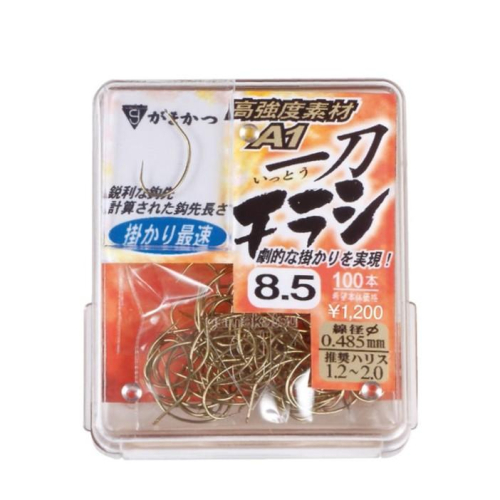 鴻海釣具企業社《gamakatsu》一刀チラツ 蝦鉤 香魚鉤 茶色 A1