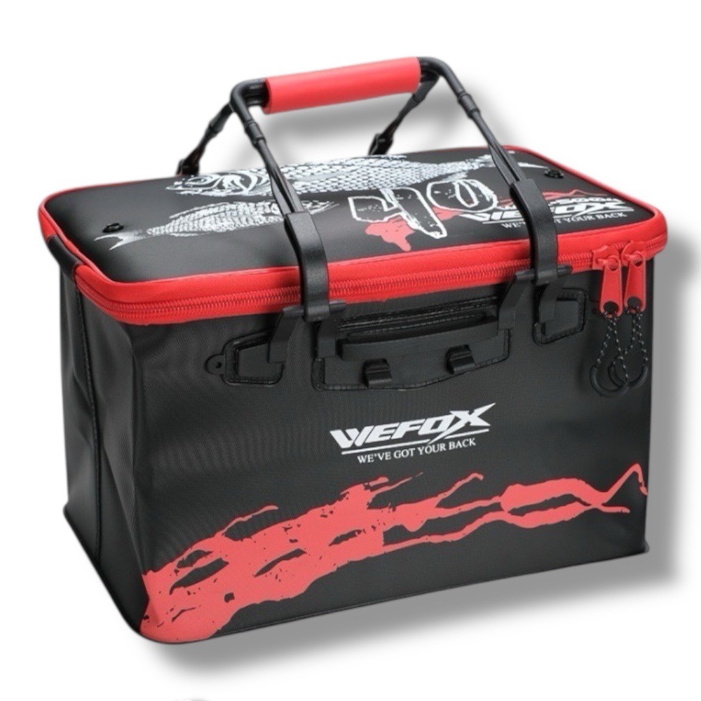 紅海釣具企業社【WEFOX】WEX-5004 黑色 /紅色 軟式餌袋 誘餌桶 A撒桶 餌料袋 可收納 誘餌袋-規格圖8