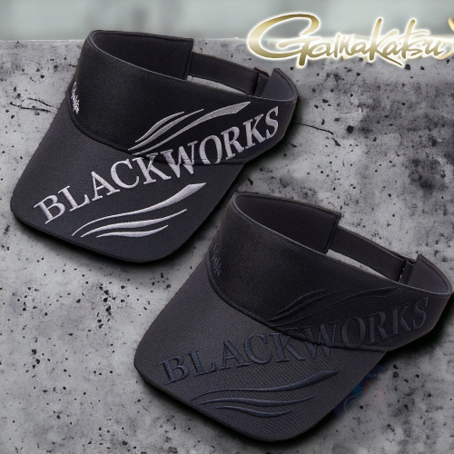 中裡鴻海釣具《gamakatsu》GM-9107 黑/黑BLACK WORKS遮陽帽