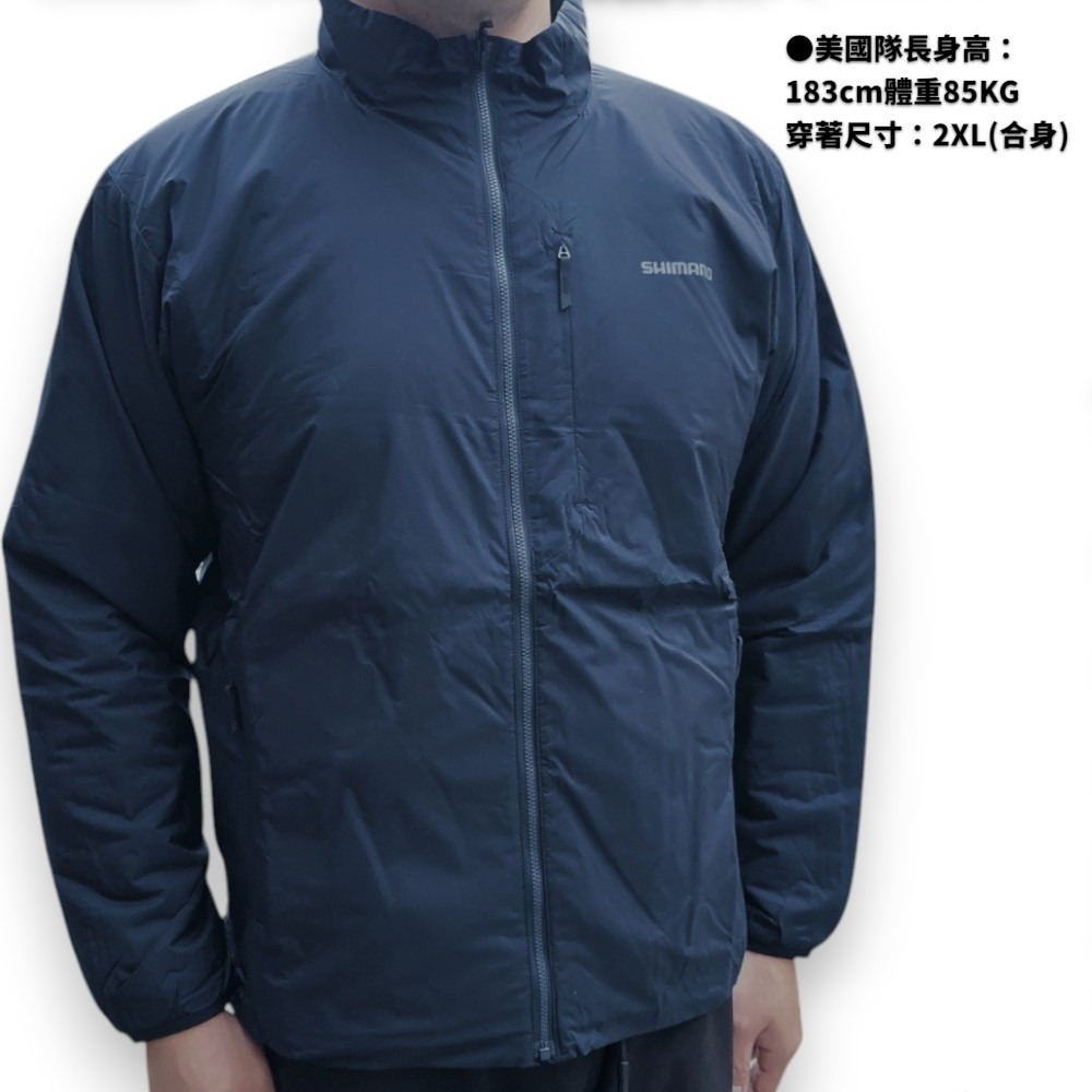 中壢鴻海釣具【SHIMANO】WJ-055W 藍色保暖防風外套 (23年秋冬款)-細節圖3