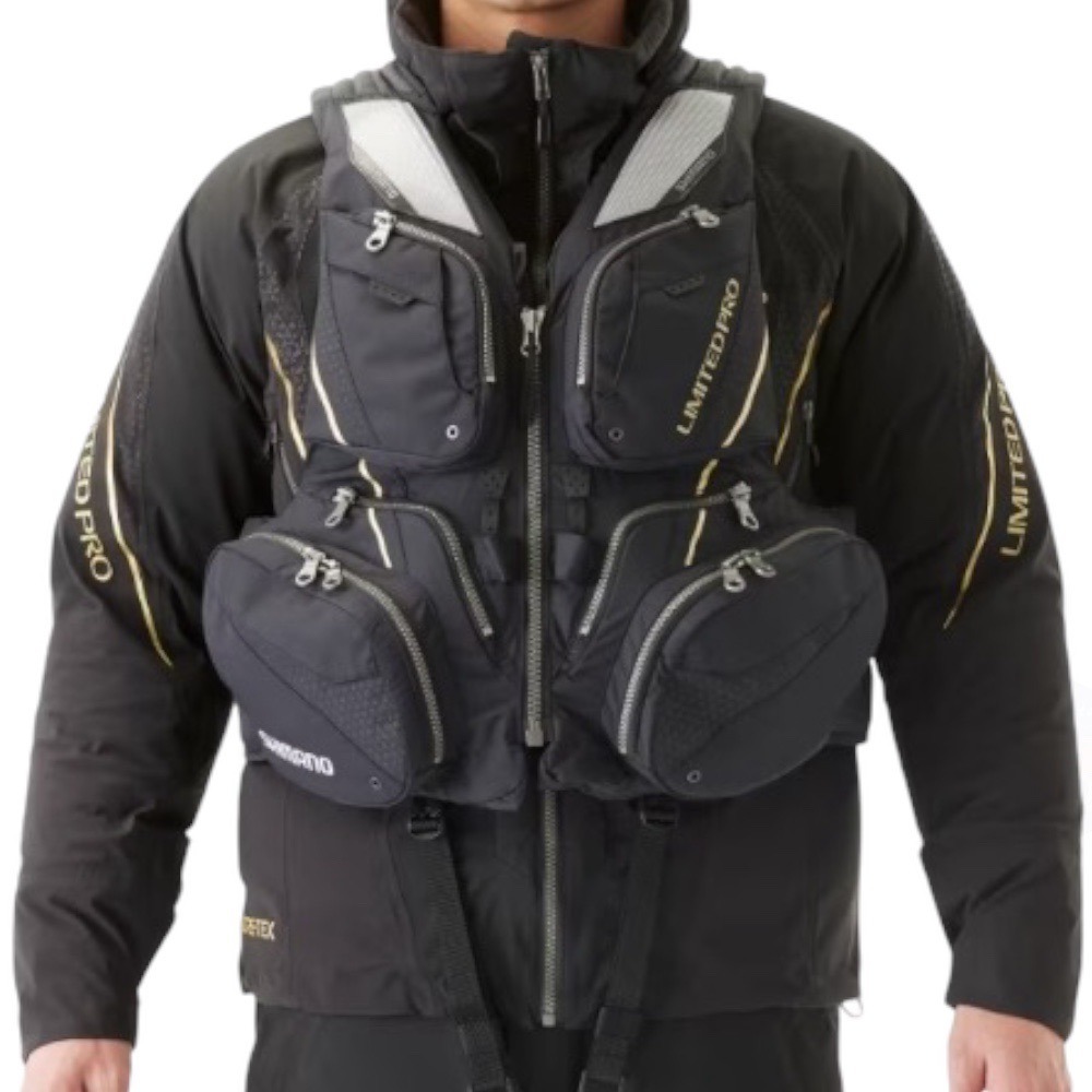 中壢紅海釣具【SHIMANO】VF-130W LIMITED PRO/FIRE BLOOD 釣魚救生衣 23年秋磯款-細節圖2