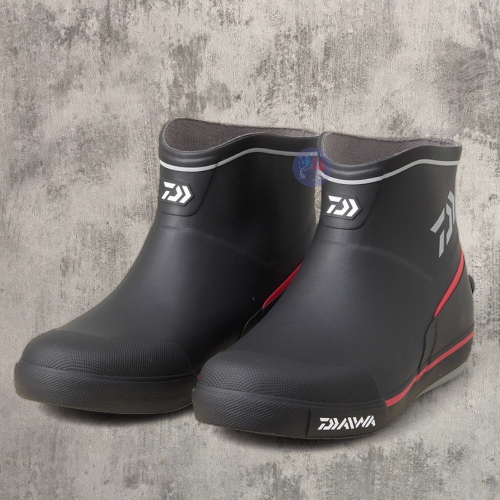 鴻海釣具企業社《DAIWA》 DB-1412 黑色短筒膠底防滑鞋 船釣防滑鞋